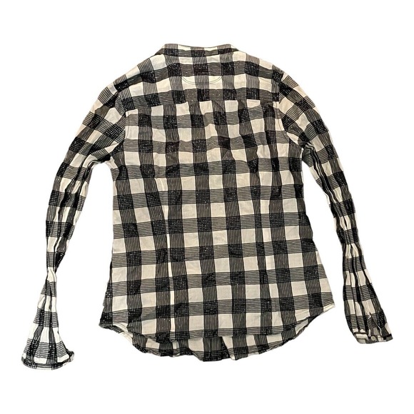 Converse One Star Women's Black & White Plaid Long Sleeve Button Up Shirt Size L - Picture 3 of 4